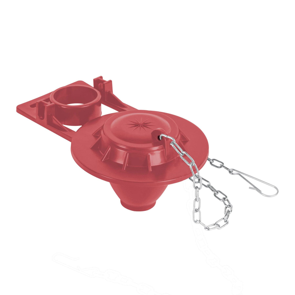 Sapo 2' para WC, silicona roja, cadena inoxidable, FOSET SA-007