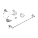 Juego de 6 accesorios para baño redondos, cromo, FOSET AQUA AQA-4000