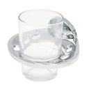 Portavaso cepillero metálico con vaso de vidrio, FOSET AQUA AQA-71