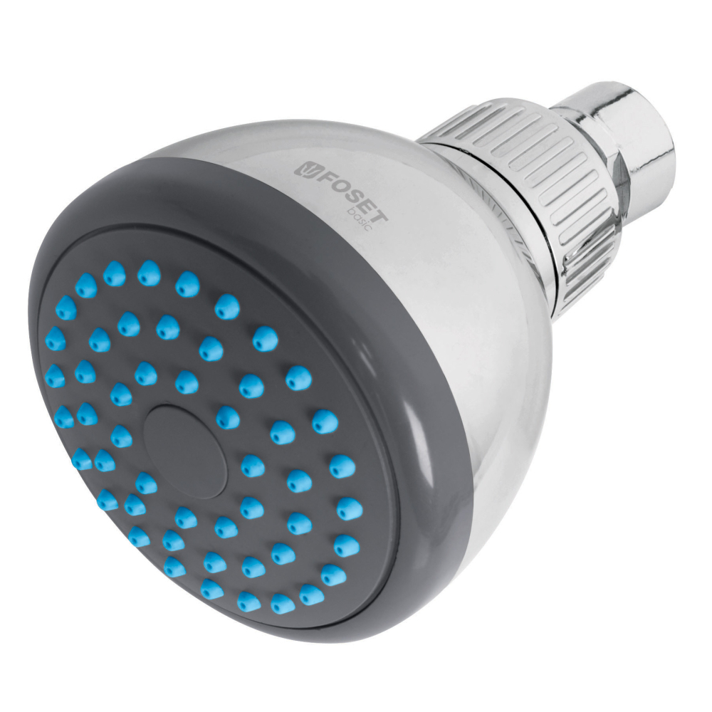 Regadera redonda de ABS 3' sin brazo, FOSET BASIC R-507S