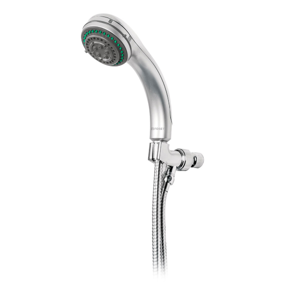 Regadera de teléfono 3-1/4', 5 funciones, con soporte, AQUA R-018