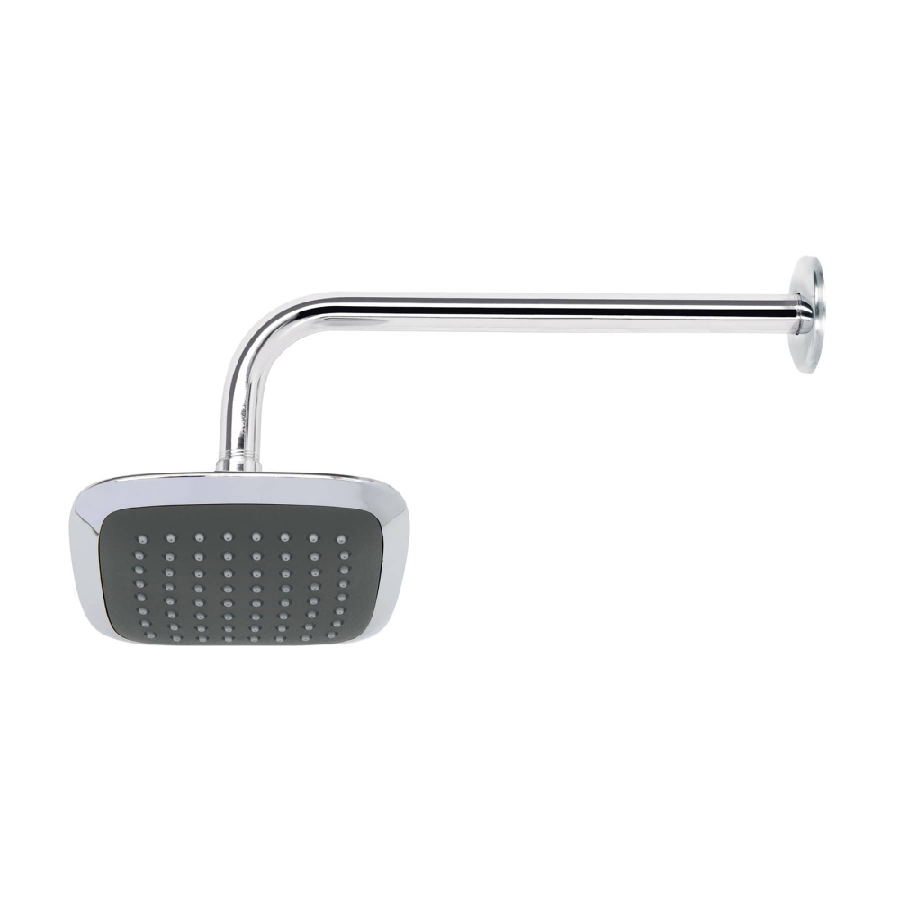 Regadera cuadrada 6', ABS, con brazo y chapetón, cromo, AERO R-510