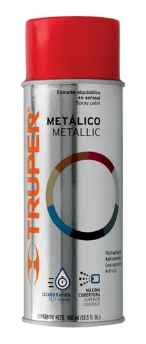 Pintura en aerosol, rojo metálico, 400 ml,Truper PAM-RO-2
