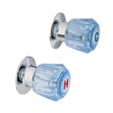 Juego de 2 manerales acrílico azul para regadera, BASIC MR-200Z