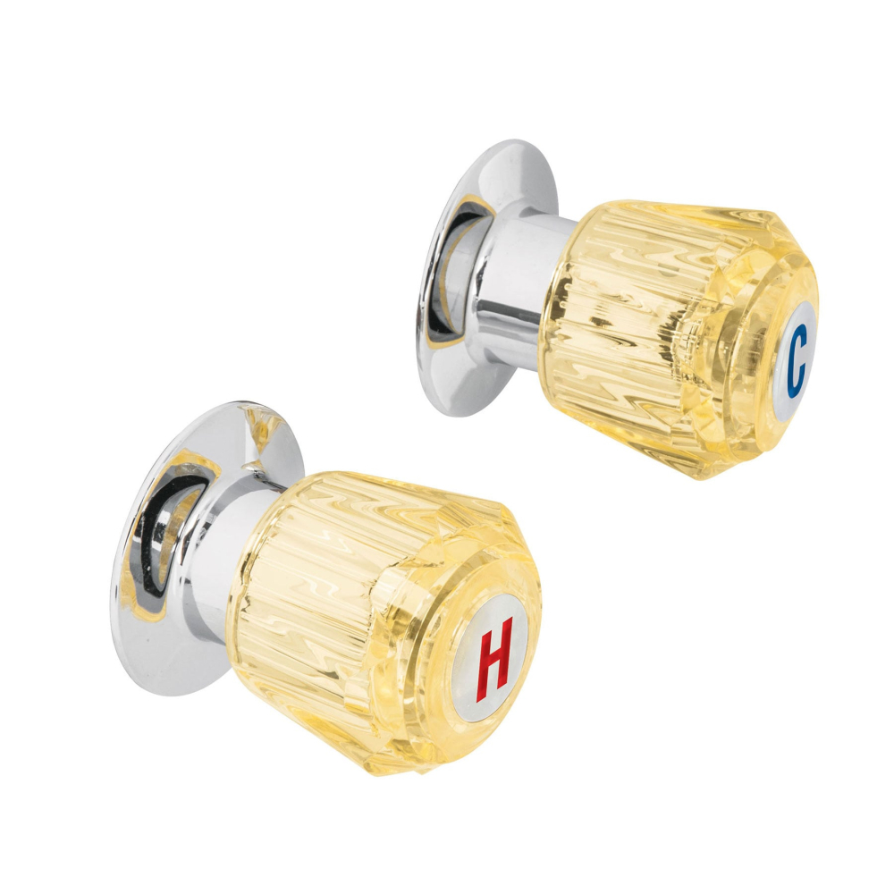 Juego de 2 manerales acrílico ámbar para regadera, BASIC MR-200A