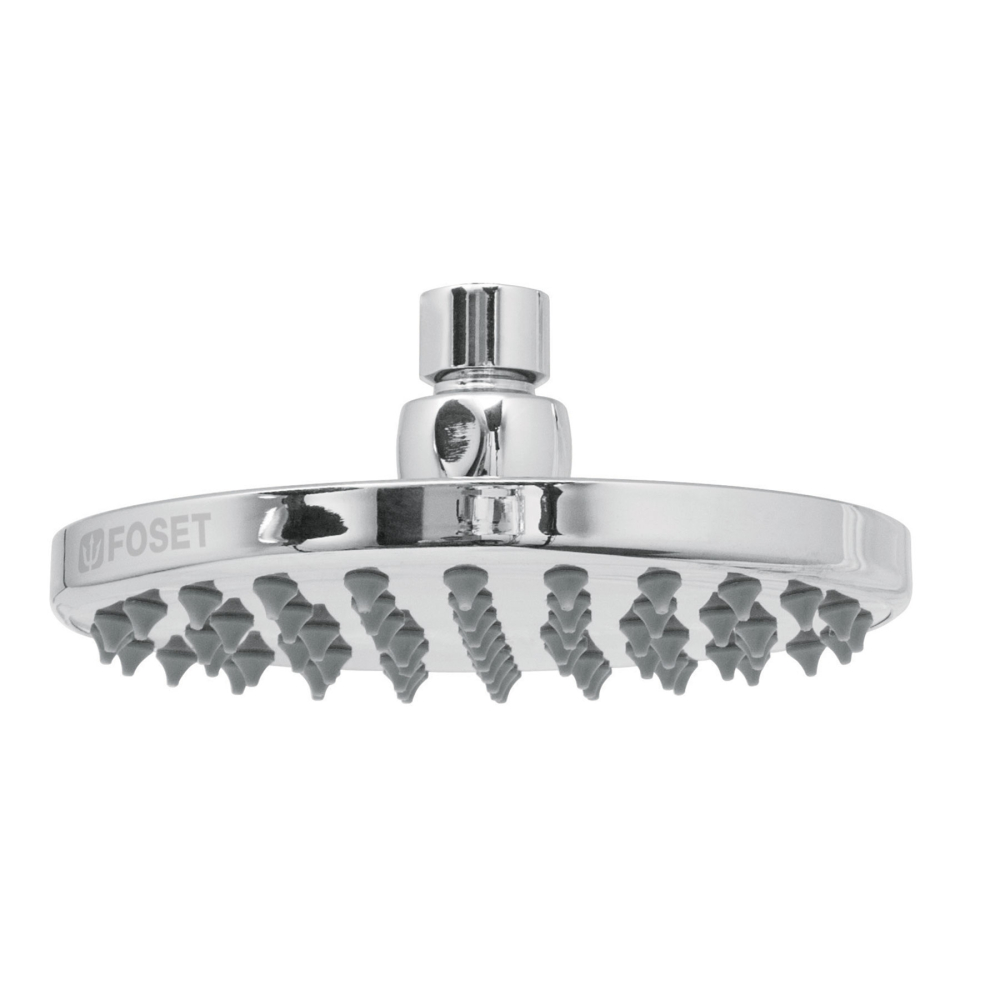 Regadera cromo 6' plato redondo, sin brazo, FOSET ELEMENT R-206S