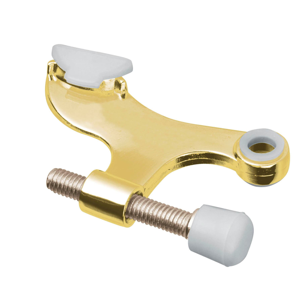 Tope de puerta para bisagra, acabado latón brillante, HERMEX TOBI-1