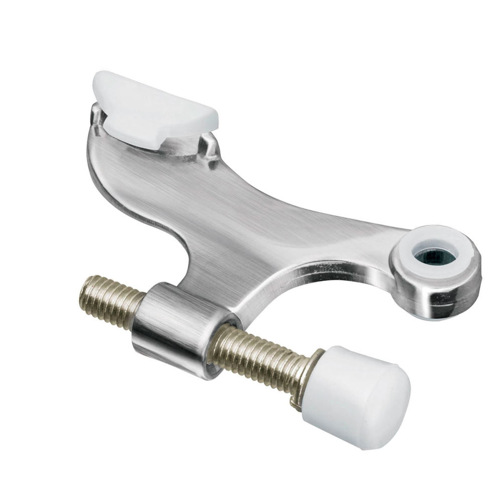 Tope de puerta para bisagra, acabado cromo mate, HERMEX TOBI-3