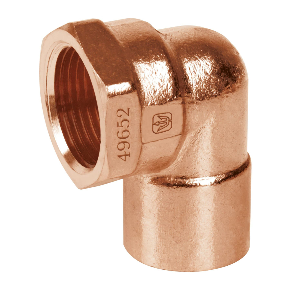 Codo 90° de cobre, rosca interior 1', FOSET CC-503