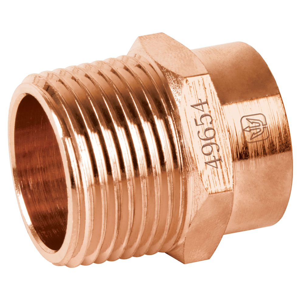 Conector de cobre, rosca exterior 3/4', FOSET CC-612