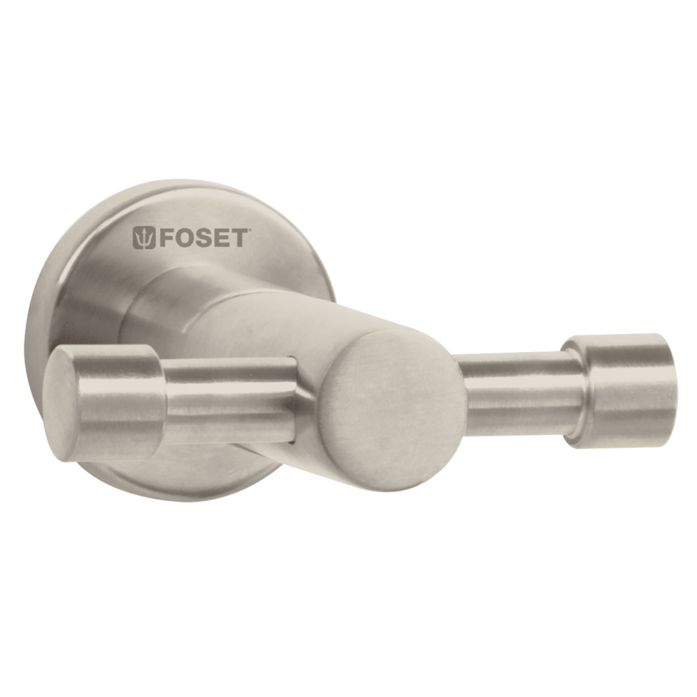 Gancho doble metálico satín para toallas, FOSET ELEMENT ELA-73N