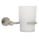 Portavaso cepillero satín con vaso de vidrio, FOSET ELEMENT ELA-71N