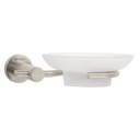 Jabonera metálica satín con plato de vidrio, FOSET ELEMENT ELA-74N