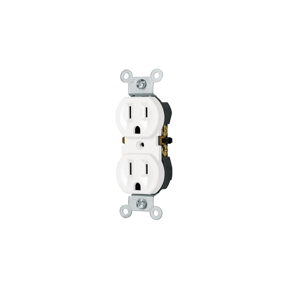 Contacto dúplex, 2 polos 3 hilos, Standard, blanco, VOLTECK CODO-SB