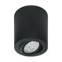 Luminario de sobreponer con spot dirigible, redondo, negro SOB-401S