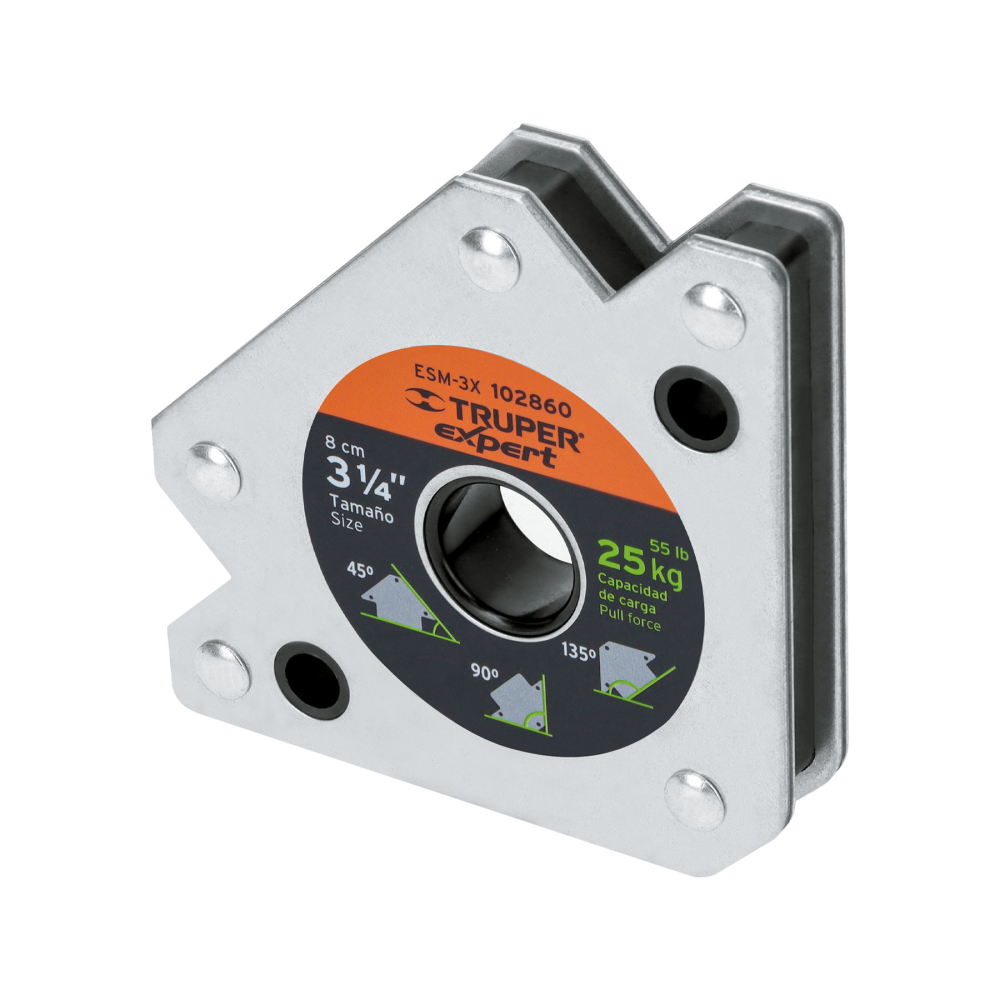 Escuadra magnética para soldar de 3-1/4' carga 25 kg, EXPERT ESM-3X
