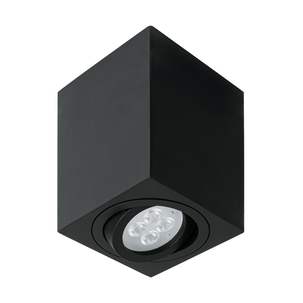Luminario de sobreponer c/spot dirigible, cuadrado, negro SOB-403S