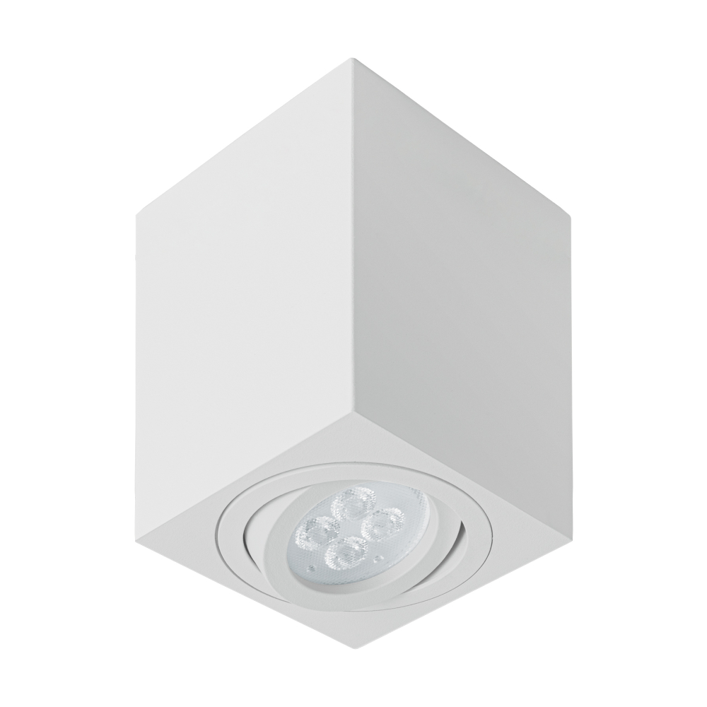 Luminario de sobreponer c/spot dirigible, cuadrado, blanco SOB-404S