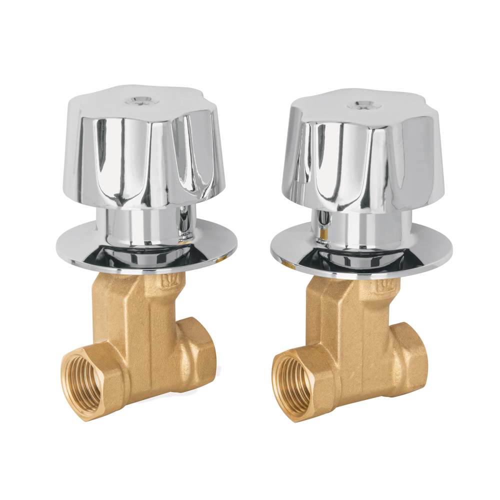 Juego llaves empotrar roscables, maneral metálico, BASIC E-052B