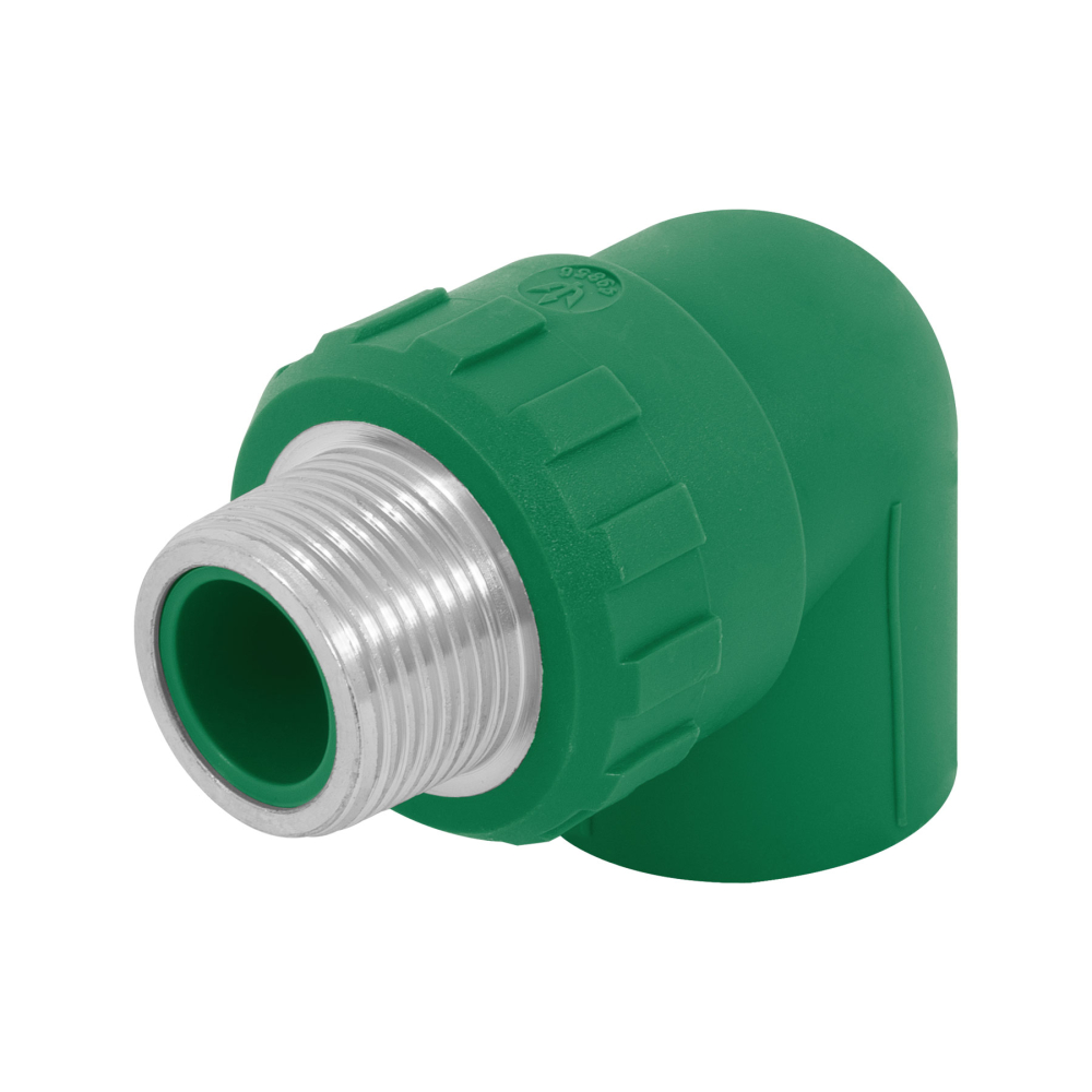 Codo 90° PPR,  3/4', rosca macho con inserto metálico, FOSET CV-512