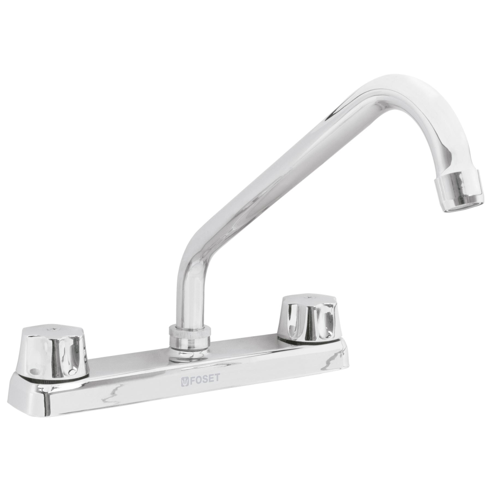 Mezcladora 8' fregadero cromo, cuello largo,compresión,BASIC F-318-C