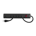 Multicontacto 16 AWG doméstico con 6 entradas, negro VOLTECK MUL-6N