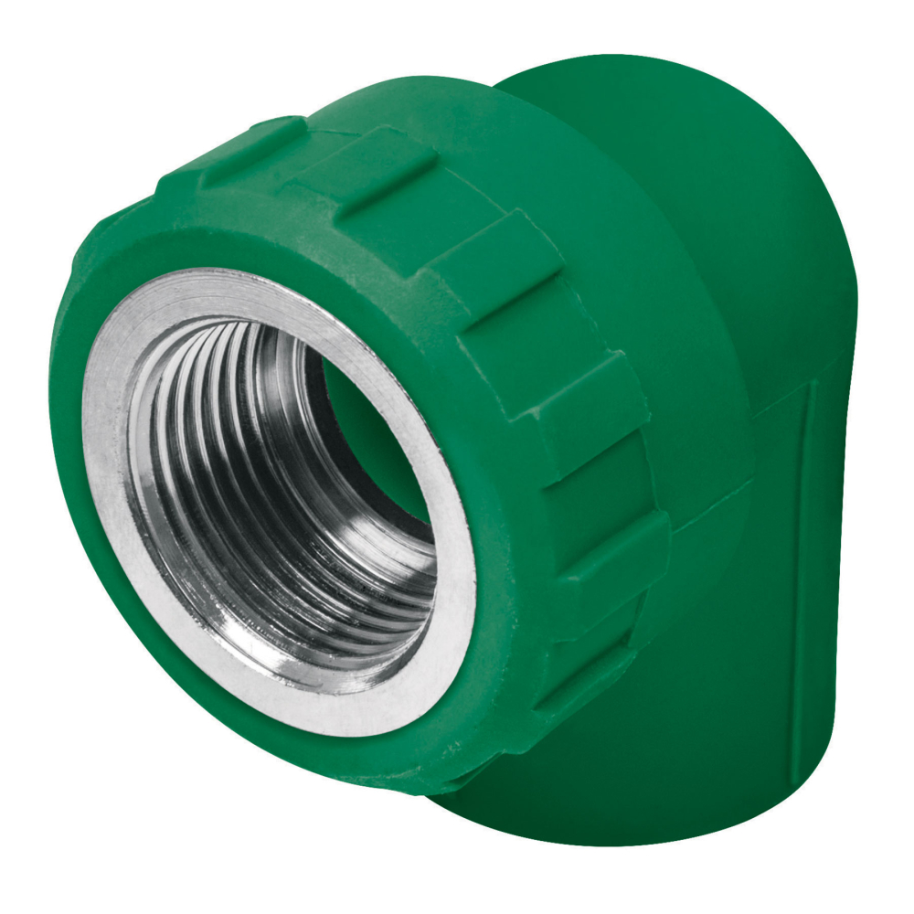 Codo 90° PPR, 1/2', rosca hembra con inserto metálico, FOSET CV-501
