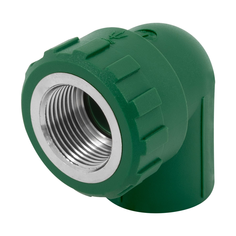 Codo 90° PPR, 3/4', rosca hembra con inserto metálico, FOSET CV-502