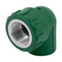 Codo 90° PPR, 3/4', rosca hembra con inserto metálico, FOSET CV-502