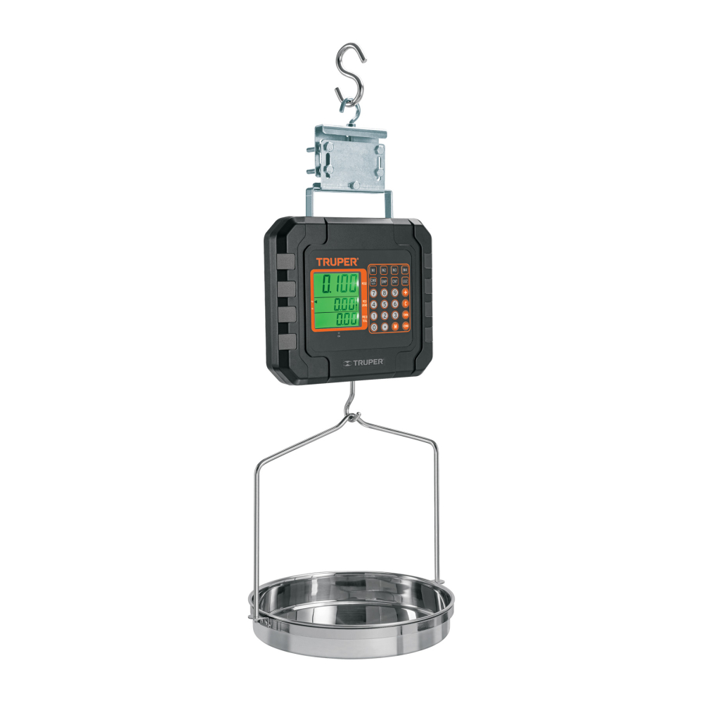 Báscula electrónica colgante, recargable, c/charola, 40 kg BASE-40C