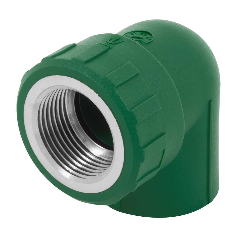 Codo 90° PPR,  1', rosca hembra con inserto metálico, FOSET CV-503