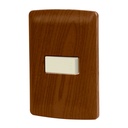 Placa armada 1 interruptor escalera, madera, línea Italiana PA-APSE-EIM