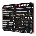 Exhibidor con jaladeras y perillas, 2 tableros, HERMEX EX-HE-JP2