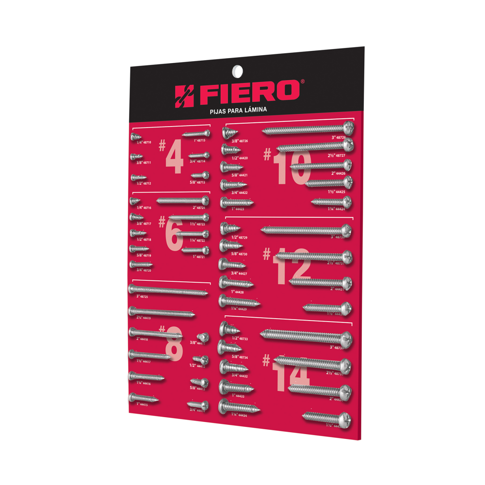 Exhibidor FIERO de pijas para lámina EXF-PILA