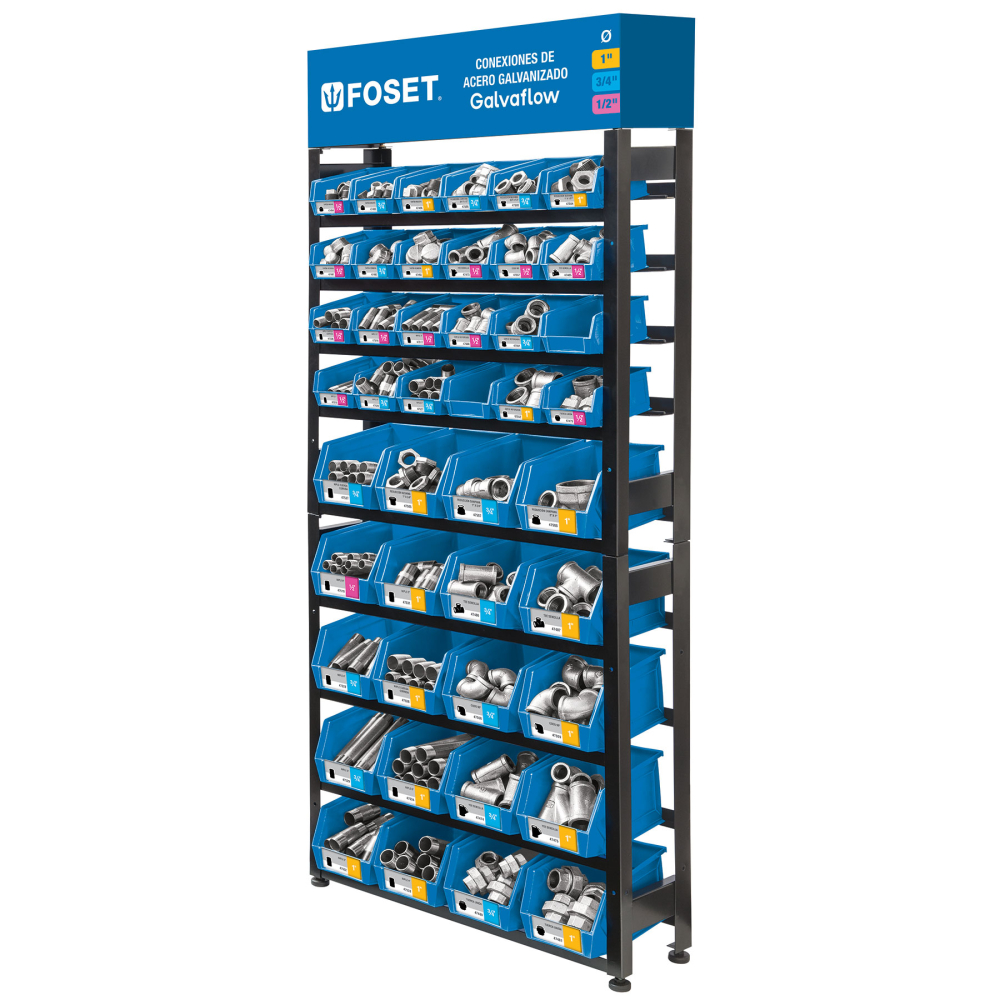 Rack con conexiones de acero galvanizado, FOSET R-CG-FOS