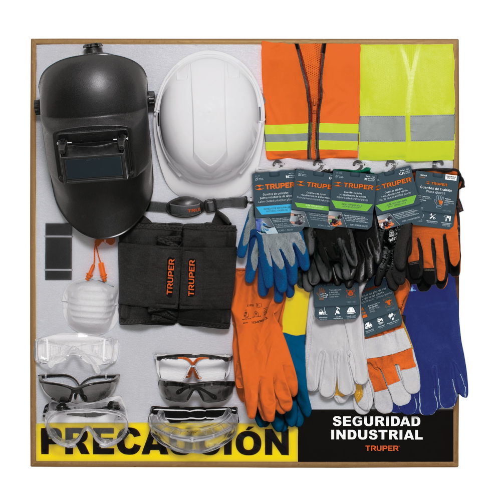 Exhibidor seguridad industrial, 80x80 cm, 1 tablero, TRUPER EX80-IND-1T