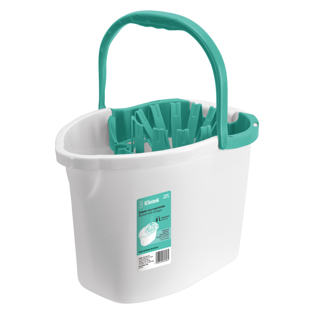 Cubeta plástica con exprimidor, 8L KLINTEK CUBE-8E