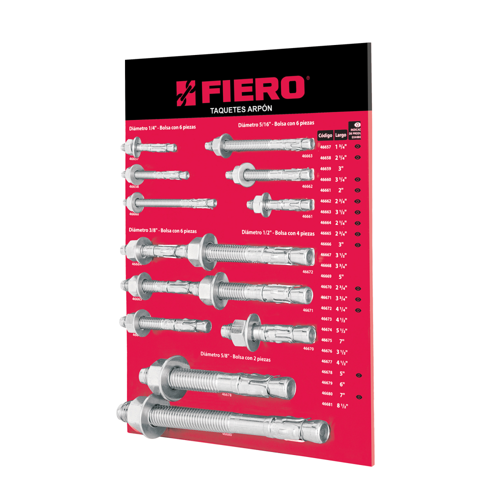 Exhibidor FIERO de taquetes arpón EXF-ARP