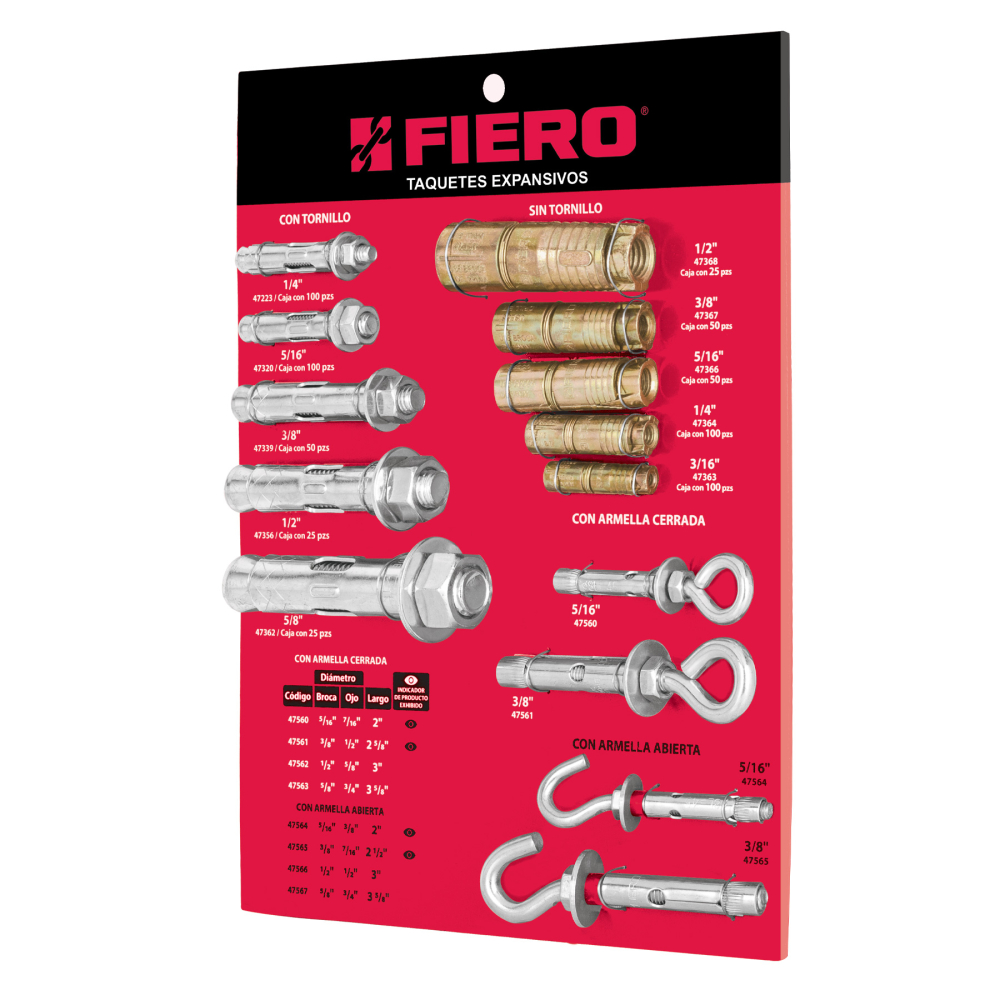 Exhibidor FIERO de taquetes expansivos EXF-EXP