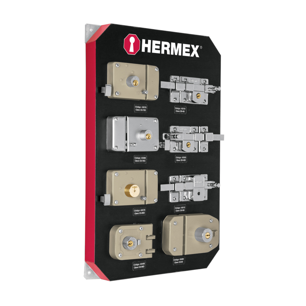 Exhibidor con cerraduras, HERMEX EX-HE-SB