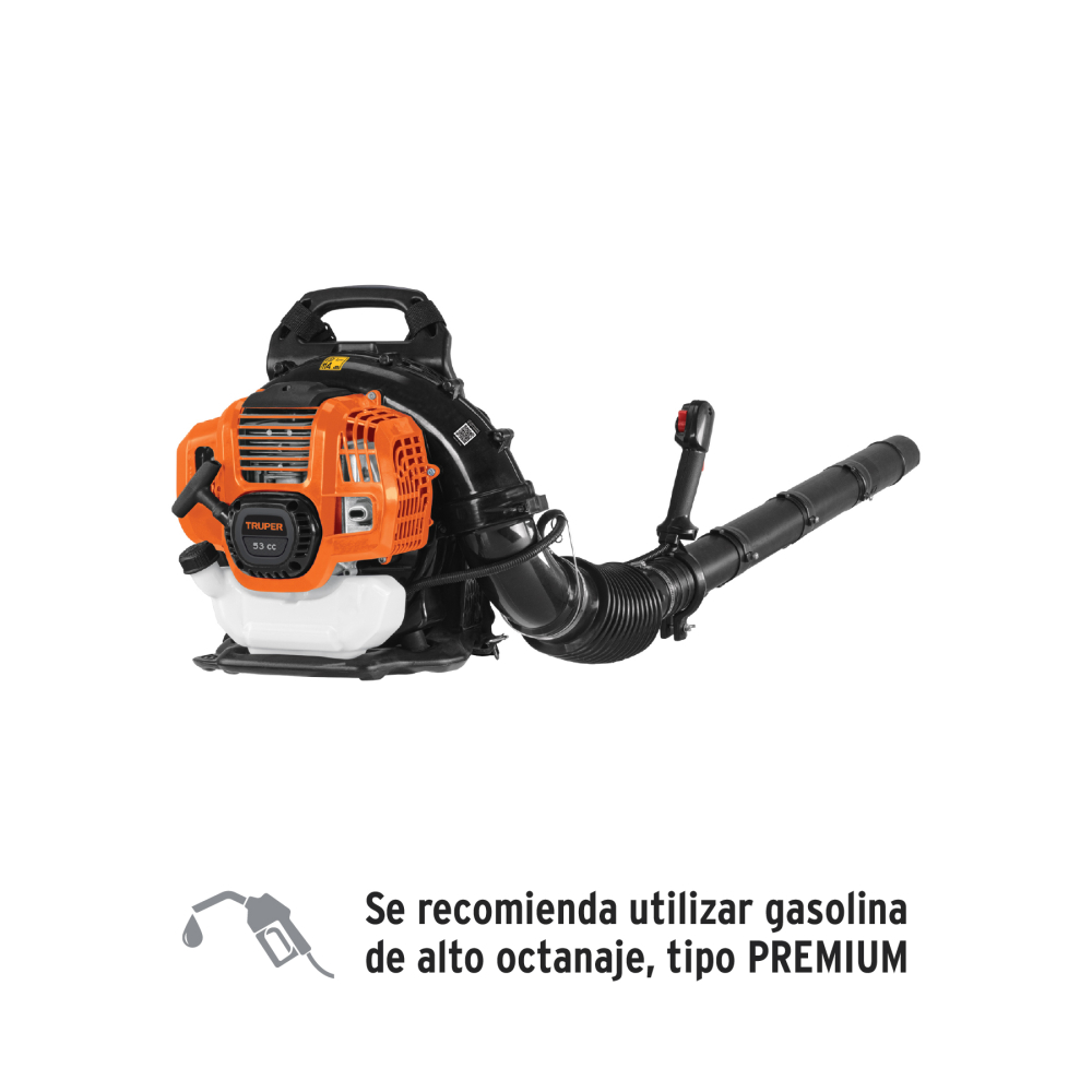 Sopladora con motor de 53cc a gasolina, tipo mochila, TRUPER SOPLA-53