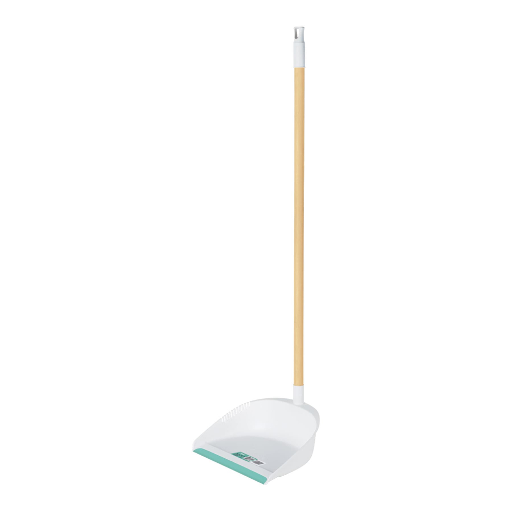 Recogedor plástico con bastón de madera, KLINTEK RECO-11B