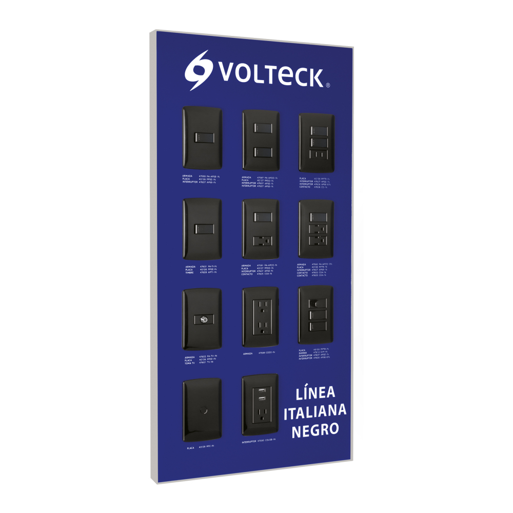 Exhibidor línea italiana negro Volteck EX-LIN-VK