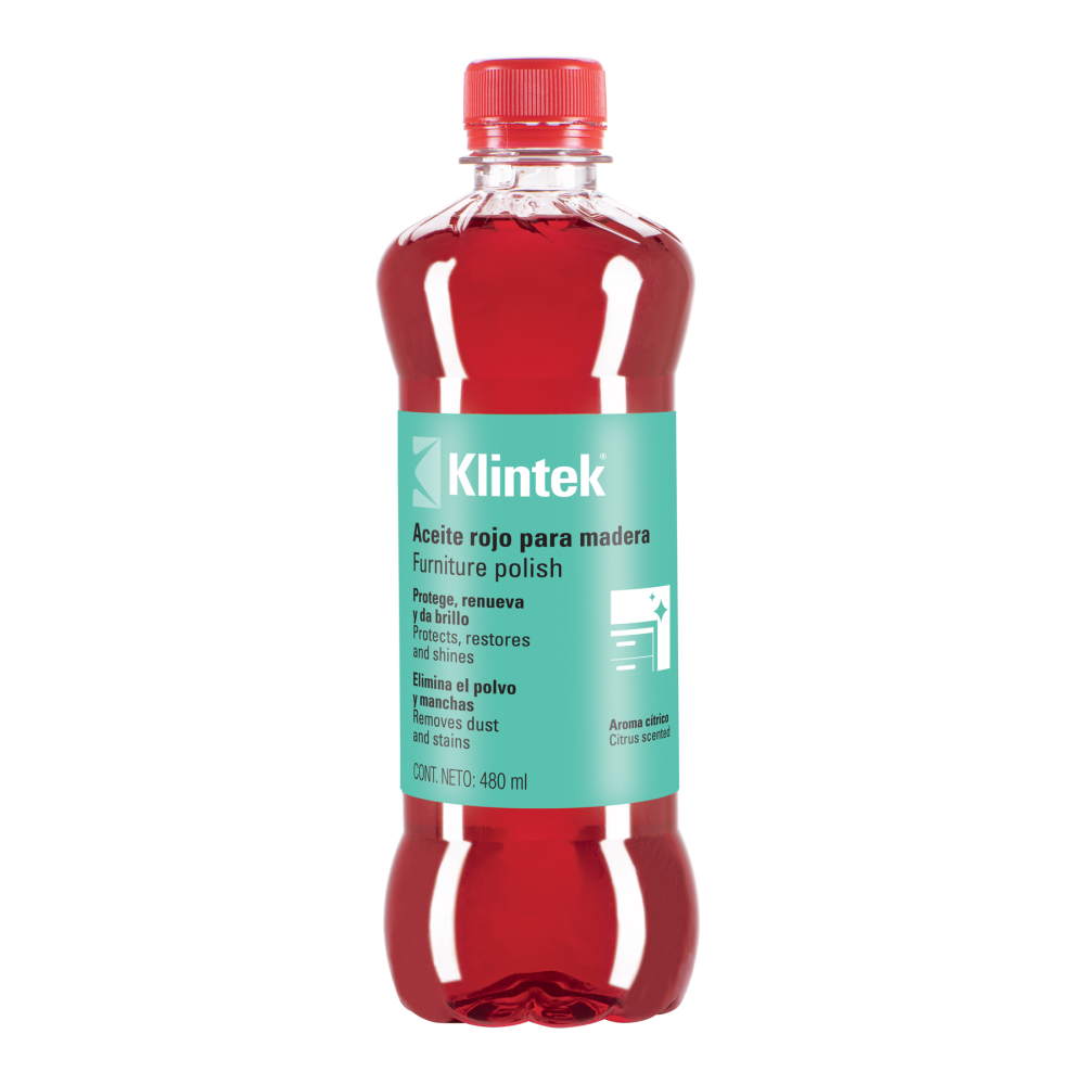 Aceite rojo para muebles, 480 ml, KLINTEK AMU-48