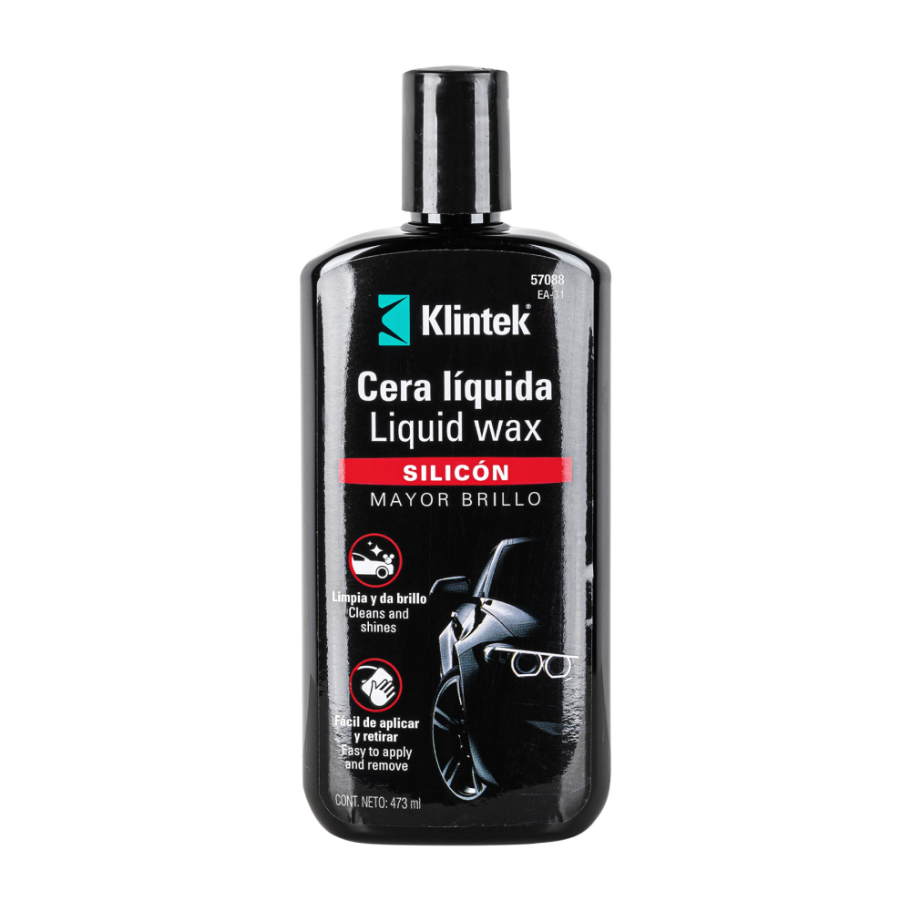 Cera líquida de silicón para auto, 473 ml, KLINTEK EA-31