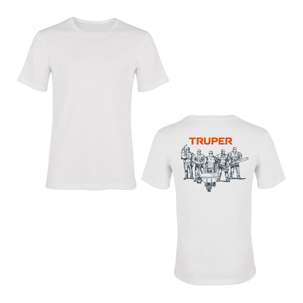 Playera cuello redondo para hombre, blanca, EG, TRUPER CAM-BLA-42