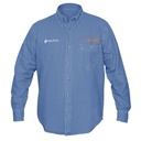 Camisa de mezclilla manga larga para hombre, CH, Truper CAM-MEZ-LS
