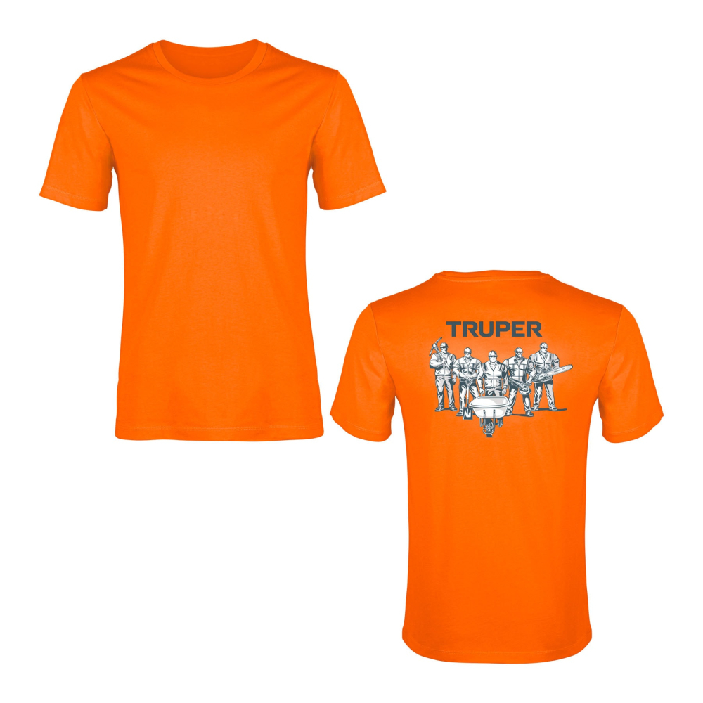 Playera cuello redondo para hombre, naranja, EG, TRUPER CAM-NAR-42