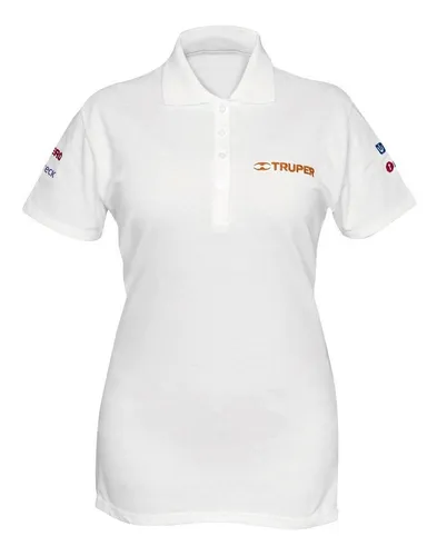 Playera polo para mujer, blanca, CH, Truper POL-BD-C