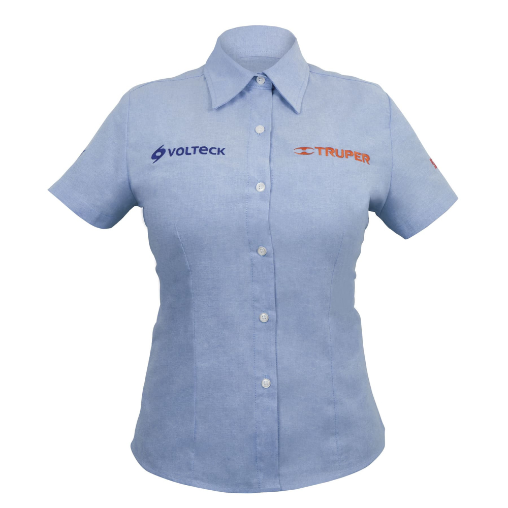 Camisa manga corta para mujer, azul, CH, TRUPER CAM-AZ-DCS